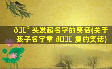 🌲 头发起名字的笑话(关于孩子名字重 🐕 复的笑话)